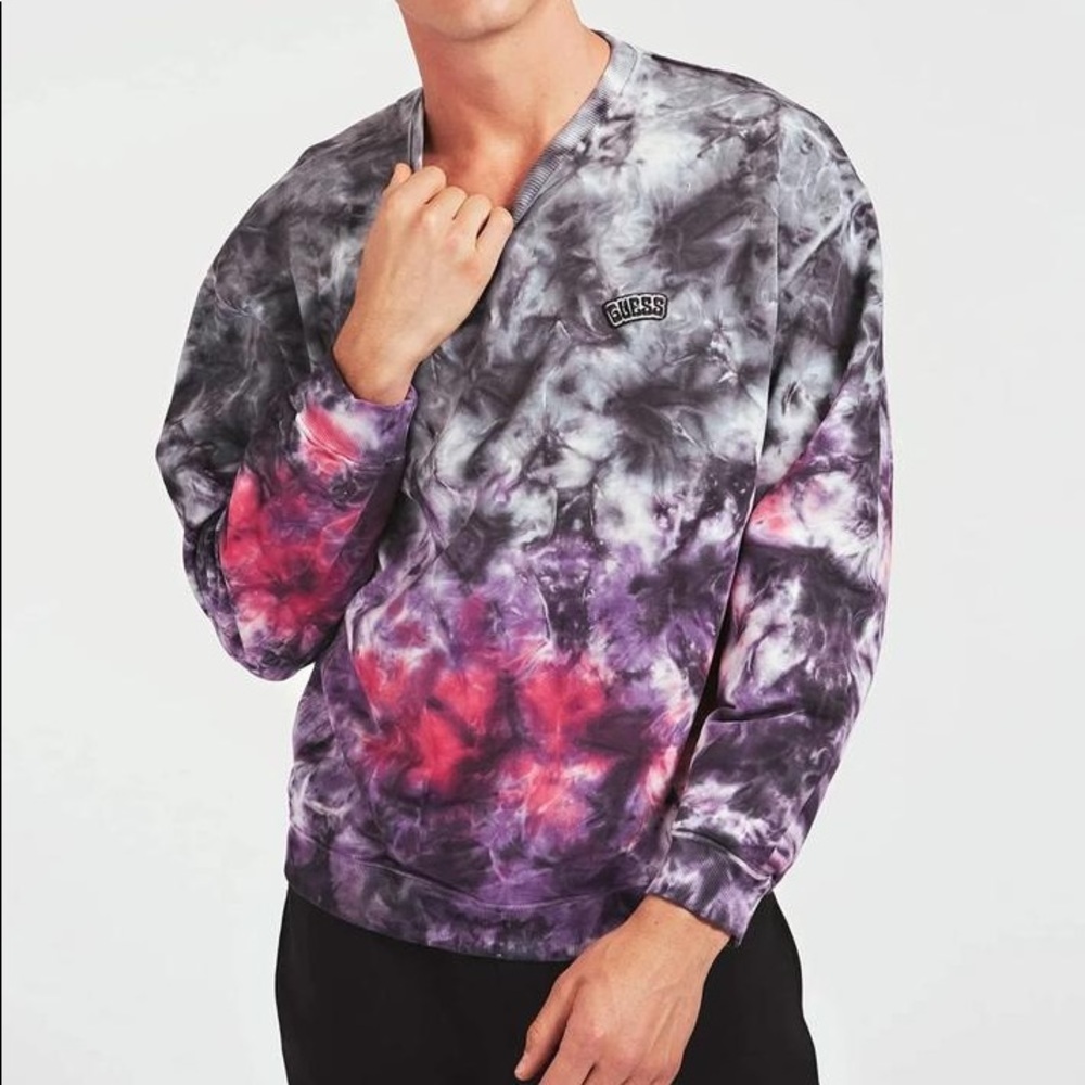 Guess tie dye fleece sweatshirt